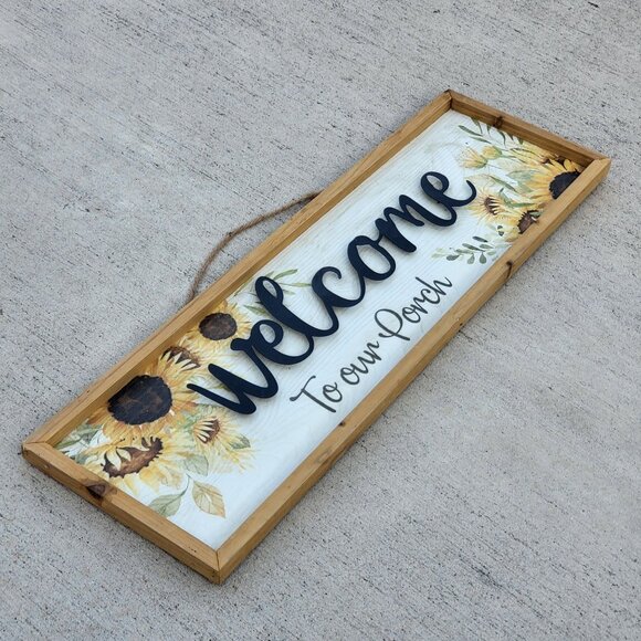 Rectangular Welcome To Our Porch Wooden Sign - Picture 12 of 16